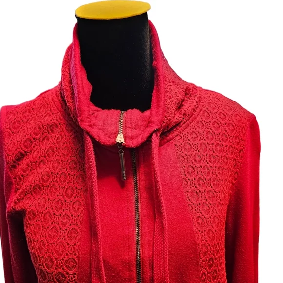 Kensie Red Jersey Knit Dress Draped Sides With Pockets Size Medium - Picture 4 of 9